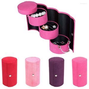 Schmuckbeutel Damen Aufbewahrungsbox Design Mode 3-lagiges drehbares Zubehörtablett mit Deckel Geburtstagsgeschenk für