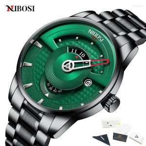 Wristwatches Men's Watch Green Dial Stainless Steel Band Date Mens Business Male Watches Waterproof Luxuries Men Wrist For MenWristwatch