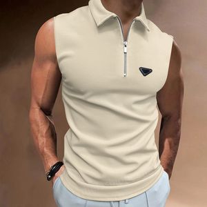 2023 T-shirt da uomo di moda casual di alta qualità da uomo con collo aperto e zip nuova da uomo