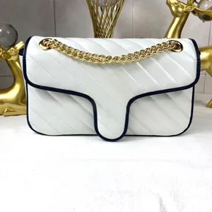 Luxurys designers väskor diagonal axelväska retro kedjor läder handväskor flicka mode korskropp tryckt kvinnor totes klassiska crossbody clutch bagpalace 9 färger