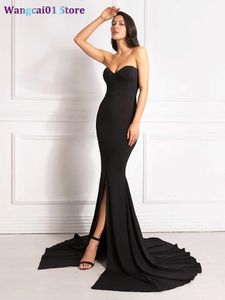 Sukienki swobodne seksowne paski długie czarne maxi sukienka z przodu szczelin