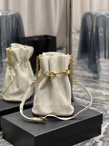 Fashion female bags handbag shoulder bag crossbody bag bucket bag street beat classic versatile chain black / white 19 * 27 * 12CM