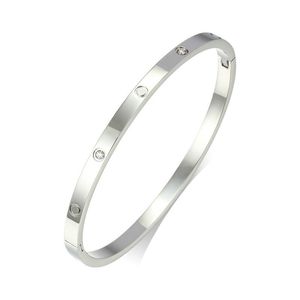 Fashion Titanium Steel Love Bracciale Bracciale Donne 4mm Shuin Love Braccialetti Distanza Giochi gioielli per amante 16-19 con sacchetto di velluto