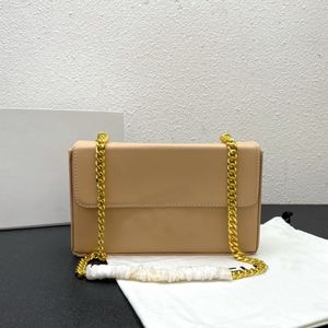 Damens lyxdesigner Fashion Bag Box Triomphe Collection Glossy Leather Chain Handbag
