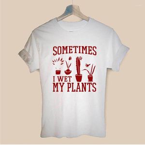 メンズTシャツ私は植物庭の庭のプリント女性トップコットンヒップスターファニーシャツ女の子レディトップドロップ船