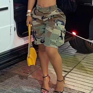 Frauen Hosen Camouflage Shorts Sommer Kleidung Für Frauen 2023 Multi-Tasche Splice Lose Quaste Dekorieren Trendy frauen Fünf-punkt