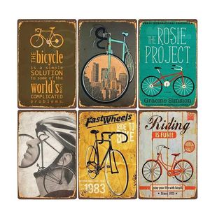 Retro Bicicleta Metal Tin Signs Riding Bike Vintage Poster Bar Pub Club Decoração da parede Decoração de casa de casa 30x20cm W03