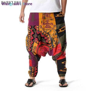 wangcai01 Men's Pants Men's Dashiki Harem Yoga Baggy Genie Boho Pants African Print Drop Crotch Joggers Sweatpants Casual Hop Hippie Trousers 3XL 0318H23