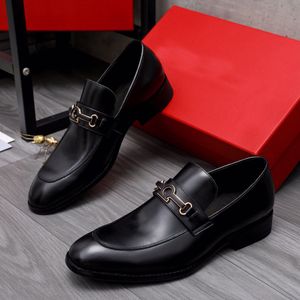 2023 Mens الرسمية اللباس الأحذية بدلة عمل جلدية أصلية Oxfords Male Male Designer Disual Walking Laiders Size 38-44