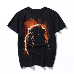 Camisetas masculinas manchas de mancha de leão engraçado masculino homem harajuku fofo t-shirt thirt tshirt top fele