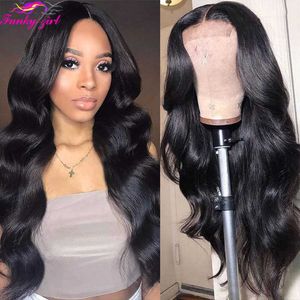 Synthetic Wigs Body Wave t Part Lace Wig Human Hair s Brazilian Wavy 13x1 4x1 Transparent Frontal Deep 180% Density 230227