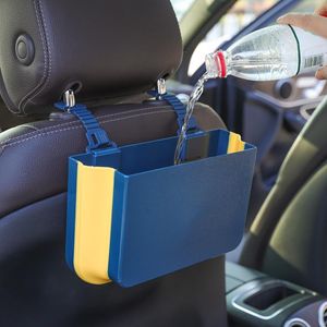 Bilarrangör Back Seat Storage Box Hanging Bag Auto Waterproof Trash Can Tissue Car-styling