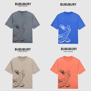 Burbrerys mens t shirt designer shirts Luxurys Mens Sports Casual Shirt Cotton Loose Print Men's Top Clothing Mens Womens Casual Shirts