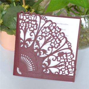 Grußkarten, Hochzeitskarten-Design, fächerförmig, lasergeschnittene Quinceanera-Einladungen 230317