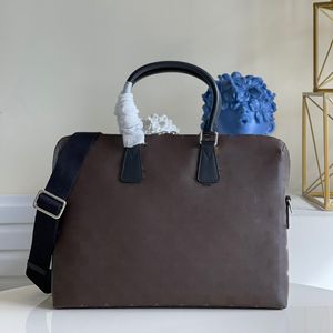 5A Kvalitet Men väska portföljdammare läderdesigner Dokumentfodral Laptop Bag Messenger väska Mäns affärsväska Brun Flower Handväska Purse