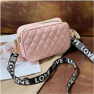 Designers Messenger Bag For Women Crossbody Camera Bag Leather Double Zip Color Matching Casual Wide Strap Shoulder Bags 961