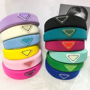 Esmalte revestimento designer headband triângulo lavagem rosto hairband verde fofo tecido têxtil carta hairbands nylon headbands colorido tiktok verão ZB043 F23