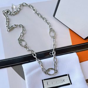 Brand Designer Double Letter Pendant Necklaces Choker Chain Sier Plated High Quality Sweater Necklace For Women Wedding Party Jewelry A