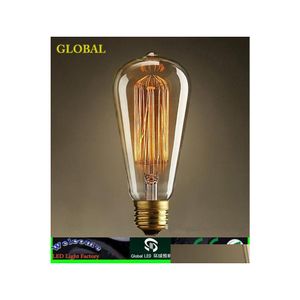 2016 LED -glödlampor mode glödande vintage ljus bb edison fixtur St64 e27 bbs 220v/110v 40W lampor antik droppleveransbelysning DH4ZP
