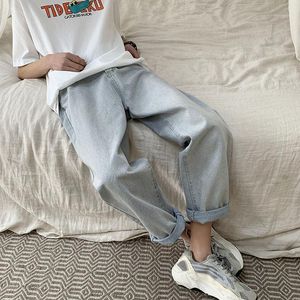 メンズジーンズの夏の薄いゆるいまっすぐな脚カプリ学生韓国波汎用カジュアルファッションブランドパンツ