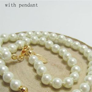 Women Pearl Chain Necklace Rhinestone Orbit Pendant Necklace for Gift Party Fashion Jewelry Accessories High Quality290r