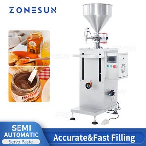 ZONESUN ZS-GTSM1 Riempitrice per pasta Servomotore Pompa a rotore Crema liquida viscosa Miele Ketchup Salsa di peperoncino Linea di confezionamento