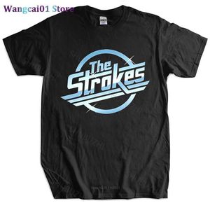 wangcai01 Men's T-Shirts Men Cotton T Shirt Summer Tops The Strokes T Shirt Men Indie Rock Band T-shirt Bigger Size Homme Black T-shirt drop shipping 0318H23