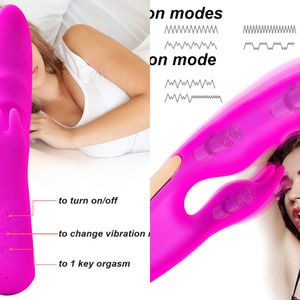 Nxy Vibratori Silicone G spot Vibratore del coniglio Stimolatore del clitoride ricaricabile Dildo resistente all'acqua Giocattolo adulto del sesso per le donne Doppia stimolazione 230310