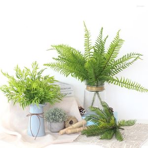 Decorative Flowers Green Artificial Plants Grass Water Plastic Flower Eucalyptus Gress Leaves Faux Plant For Wedding Home Decoration