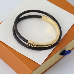 2023 Роскошные модные дизайнерские браслеты женские двойной кожаный браслет бренд высокого класса элегантный браслет