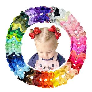 Boutique Grosgrain Ribbon Pinwheel 3Inch Hair Bows Alligator Clips for Babies Toddlers Teens 30st