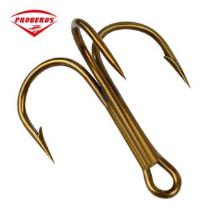 Fishing Hooks 100pcs/pack Super Sharp Barbed Hook Treble Fishing Hooks 2/4/6/8/10/12/14# High Carbon Steel Tackle Fishhooks P230317