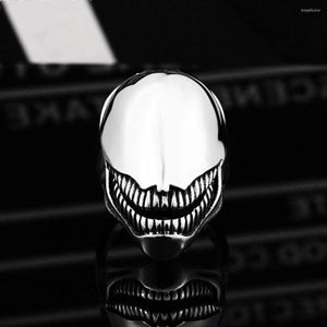 Küme Yüzük Gotik Venom Kafatası Yüzüğü Erkekler İçin Kadınlar 316L Paslanmaz Çelik Punk Hip Hop Biker Serin Erkek Retro Takı Hediye Toptan