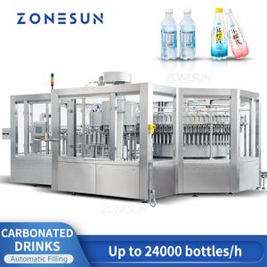 ZONESUN Full-Automatic Water Filling Machine 24000 BPH PET Bottle Carbonated Drinks Manufacture Mass Production LineZS-AFMC