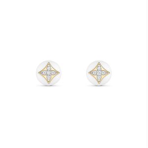 White Pearl Ear Stud Designers Luxurys örhängen Guld glittrande diamantblommor örhängen för kvinnors damer bröllopsfest