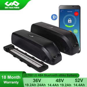 Bluetooth LG Ebike Batterie Hailong G56 G70 48V 19.2AH 36V 24AH 52V 14.4AH 21700 Batterie für 1500W 1000W 750W 500W 250W Motor