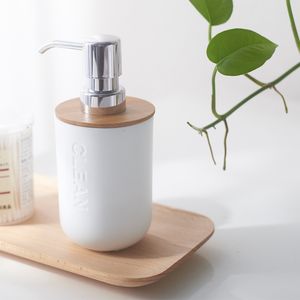 Liquid Soap Dispenser Simple Bamboo and Wood Soap Bottle Shampoo Shower Gel Dispenser Soap Bottle Hand Sanitizer Bottling Bathroom Storage Accessories 230317