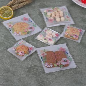 Hediye Sargısı Şeftali Çiçeği Desen Ekmek Pişirme Malzemeleri Bisküvi Ambalaj Paketleme Çantası Şeker Kurabiyeleri Paket Gıda Sınıfı Plastik
