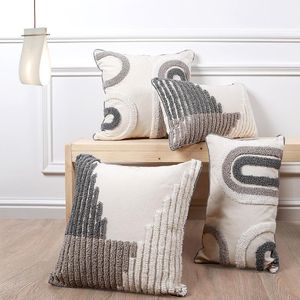 Kudde /dekorativ boho dekor täcker bomull tuftad abstrakt grå naturlig för soffa hem dekoration modernt vardagsrum sovrum