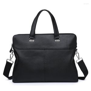 Aktentaschen Horizontal Business Casual Rindsleder Herren Totes Bag Handtasche Soft Shoulder Messenger Laptop Aktentasche