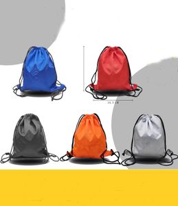 Creative Portable outdoor bags Drawstring Backpacks soccer backpack Solid Color Sports Fashion String Folding Drawstring Bags Polyester Storage Handle Bags