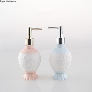 Liquid Soap Dispenser 1 pc 300ml Liquid Lotion Bottles Nordic Style Ceramics Shampoo Dispenser Hand Soap Wristband Hand Dispenser Bathroom Supplies 230317