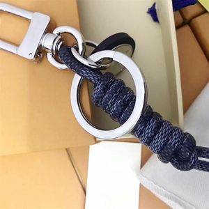 Designer Braid Rope Keychain Black PU Leather Car Key Chain Rings Tillbehör Fashion Keychains Buckle Hanging Decoration For Bag 296A