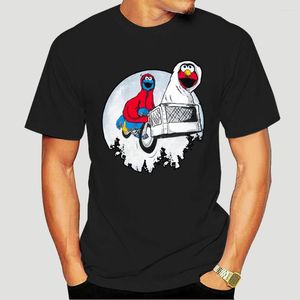 Men's T Shirts Cookie Monster Elmo E.T. Over the Moon Mens Shirt-2849a