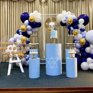 Bröllopsrekvisita järnkonst sprayfärg 5-stycken uppsättning cylindrisk dessert bord scen party kakor rack dekoration leveranser