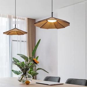 Lampy wiszące 2023 Projekt Modern Korean France Nordic Kitchen Dinning Room Bedide Restaurant LED Lamp Lampa z drewna stała drewniana
