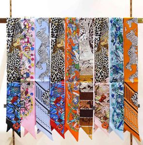 Luxury 100 Silk Scarf Women Fashion Ribbon Bandana Horse Zebra Kerchief Neck Hiarband Headband Turban 855cm3574127