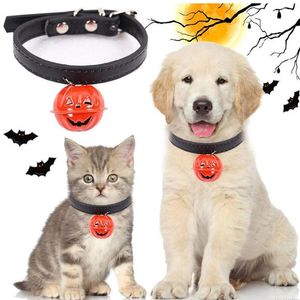 Collari per cani Guinzagli Collare di Halloween Regolabile Campana di zucca Accessori per cuccioli Costume cosplay per gatto piccolo