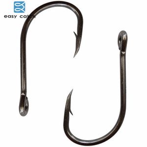 Fishing Hooks Easy Catch 200pcs 9260 Fishing Hooks Black Offset Sharp Faultless O'shaughnessy Bait Fishhooks Size 2/0 3/0 4/0 5/0 6/0 7/0 8/0 P230317