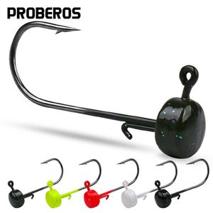 Fiskekrokar Proberos 5st/Set Pesca Ned Rig Fishing Hooks 2.8G-3.5G-4.6G-7G Jig Head Fishhooks Hook Bass Trout Fishing Accessories P230317